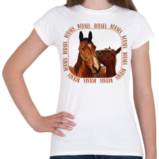 PRINTFASHION Horses  - Női póló - Fehér női póló