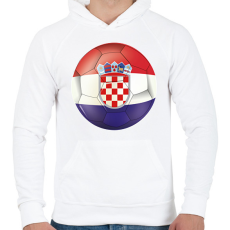 PRINTFASHION Horvát labda - Férfi kapucnis pulóver - Fehér