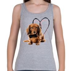 PRINTFASHION hosszú szőrű tacsi - Női atléta - Sport szürke