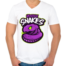 PRINTFASHION hostile snakes - Férfi V-nyakú póló - Fehér