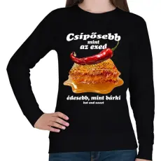 PRINTFASHION Hot and sweet - Női pulóver - Fekete