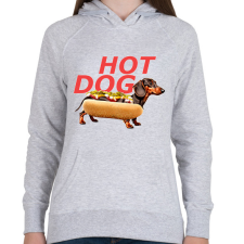 PRINTFASHION hot dog tacsi - Női kapucnis pulóver - Sport szürke női pulóver, kardigán