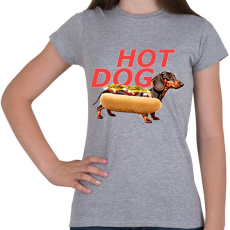 PRINTFASHION hot dog tacsi - Női póló - Sport szürke