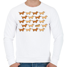 PRINTFASHION Hot dog - tacskók - Férfi pulóver - Fehér