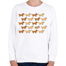 PRINTFASHION Hot dog - tacskók - Gyerek pulóver - Fehér