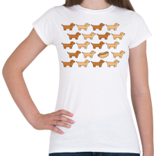 PRINTFASHION Hot dog - tacskók - Női póló - Fehér női póló