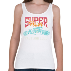 PRINTFASHION Hot rod 01 - Super Power - Női atléta - Fehér