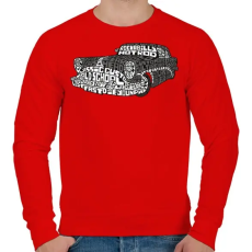 PRINTFASHION Hot rod - Férfi pulóver - Piros