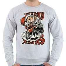 PRINTFASHION HOT ROD Mikulás - Férfi pulóver - Sport szürke férfi pulóver, kardigán