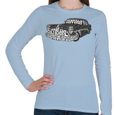 PRINTFASHION Hot rod - Női hosszú ujjú póló - Világoskék