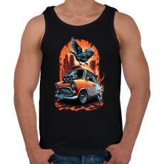 PRINTFASHION Hot Rod Retro MINI Car - Férfi atléta - Fekete