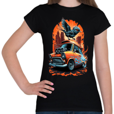 PRINTFASHION Hot Rod Retro MINI Car - Női póló - Fekete