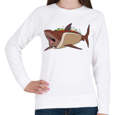 PRINTFASHION Hot Shark - Női pulóver - Fehér női pulóver, kardigán