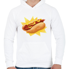 PRINTFASHION Hotdog - Férfi kapucnis pulóver - Fehér