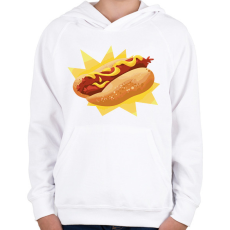 PRINTFASHION Hotdog - Gyerek kapucnis pulóver - Fehér