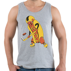 PRINTFASHION Hotdog hokista - Férfi atléta - Sport szürke