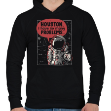 PRINTFASHION Houston, baj van - Férfi kapucnis pulóver - Fekete férfi pulóver, kardigán