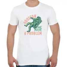 PRINTFASHION Houston baj van - Férfi póló - Fehér férfi póló