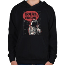 PRINTFASHION Houston, baj van - Gyerek kapucnis pulóver - Fekete gyerek pulóver, kardigán