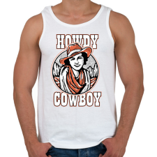 PRINTFASHION Howdy cowboy - Férfi atléta - Fehér atléta, trikó