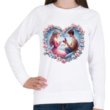 PRINTFASHION Hozzám jössz? - Női pulóver - Fehér női pulóver, kardigán