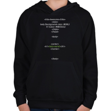 PRINTFASHION HTML - Gyerek kapucnis pulóver - Fekete gyerek pulóver, kardigán