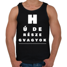 PRINTFASHION HÚ DE RÉSZEG VAGYOK - Férfi atléta - Fekete
