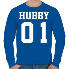 PRINTFASHION Hubby - Férfi pulóver - Királykék