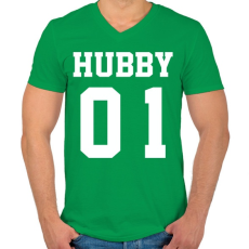 PRINTFASHION Hubby - Férfi V-nyakú póló - Zöld