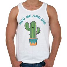 PRINTFASHION Hug me and die - Férfi atléta - Fehér