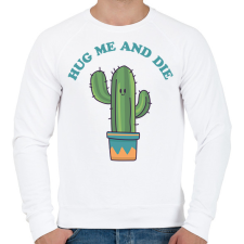 PRINTFASHION Hug me and die - Férfi pulóver - Fehér férfi pulóver, kardigán