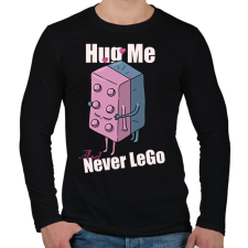 PRINTFASHION Hug me and never Lego - Férfi hosszú ujjú póló - Fekete férfi póló