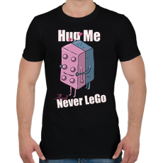PRINTFASHION Hug me and never Lego - Férfi póló - Fekete