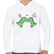 PRINTFASHION Hug me! - Férfi kapucnis pulóver - Fehér