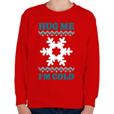 PRINTFASHION Hug Me I'm Cold - Gyerek pulóver - Piros gyerek pulóver, kardigán