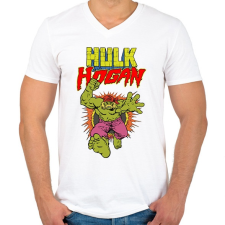 PRINTFASHION Hulk Hogan - Férfi V-nyakú póló - Fehér férfi póló