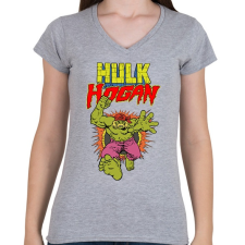 PRINTFASHION Hulk Hogan - Női V-nyakú póló - Sport szürke női póló