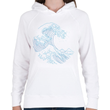 PRINTFASHION Hullám - Női kapucnis pulóver - Fehér női pulóver, kardigán