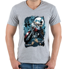 PRINTFASHION Hullavadász - Férfi V-nyakú póló - Sport szürke