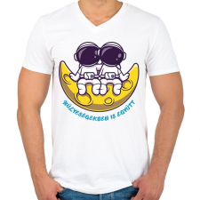 PRINTFASHION Hülyeségekben is együtt - Férfi V-nyakú póló - Fehér férfi póló