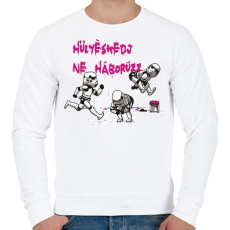 PRINTFASHION Hülyéskedj ne háborúzz - starwars paródia  - Férfi pulóver - Fehér