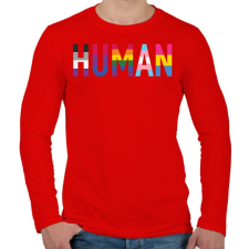 PRINTFASHION Human - Férfi hosszú ujjú póló - Piros férfi póló