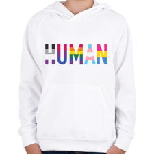 PRINTFASHION Human - Gyerek kapucnis pulóver - Fehér gyerek pulóver, kardigán