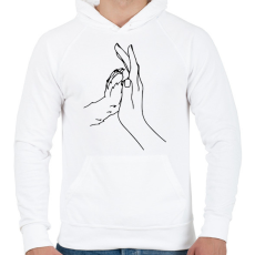 PRINTFASHION Human Hand and Dog's Paw - Férfi kapucnis pulóver - Fehér