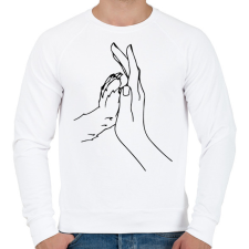PRINTFASHION Human Hand and Dog's Paw - Férfi pulóver - Fehér férfi pulóver, kardigán