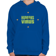 PRINTFASHION humanvirus - Gyerek kapucnis pulóver - Királykék