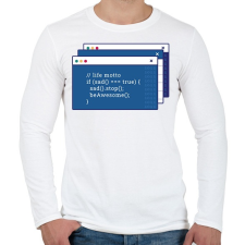 PRINTFASHION Humoros kódolás - Férfi hosszú ujjú póló - Fehér férfi póló