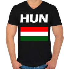 PRINTFASHION HUN - Férfi V-nyakú póló - Fekete férfi póló