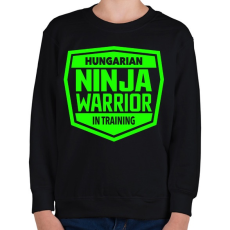PRINTFASHION Hungarian Ninja Warrior - Gyerek pulóver - Fekete