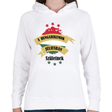 PRINTFASHION Hungarikum - Hónappal - Női kapucnis pulóver - Fehér női pulóver, kardigán